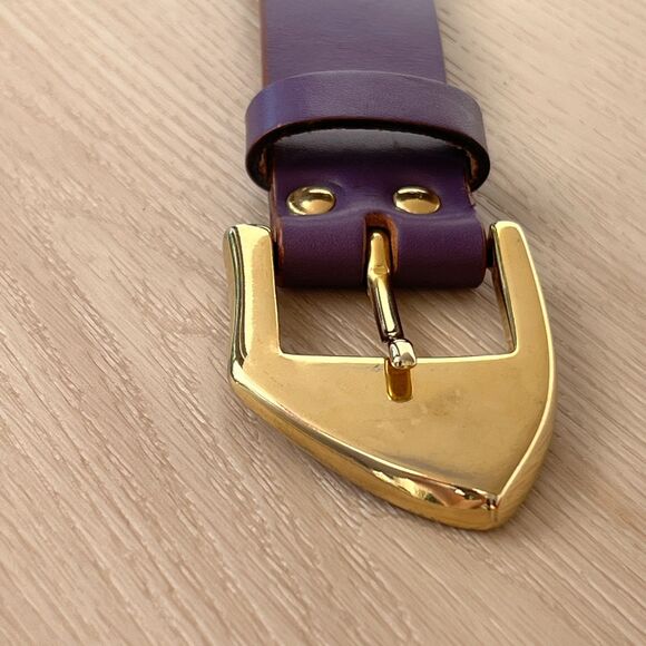 Vintage Nancy Heller Eggplant Braided Genuine Leather Belt Made in Italy Small main image 10